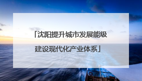 沈阳提升城市发展能级 建设现代化产业体系